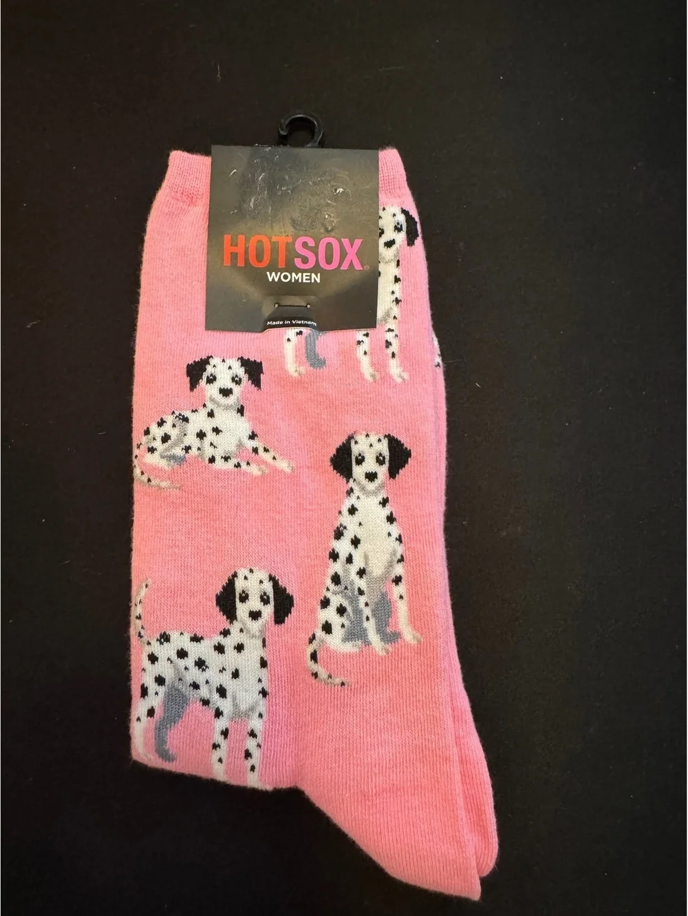 Hot Sox Women's Pink Dalmatian Dog Pattern Socks - Size 9-11